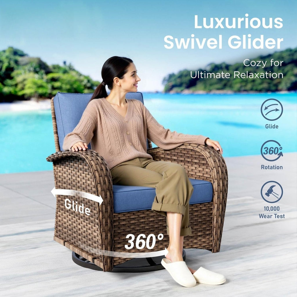 6‑Piece Wicker Patio Conversation Set