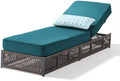 Green Wicker Adjustable Patio Chaise Lounge