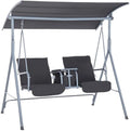 Grey 2‑Person Patio Porch Swing
