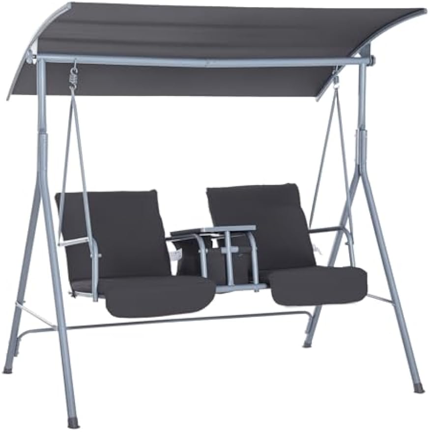 Grey 2‑Person Patio Porch Swing