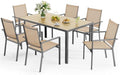 Brown 7‑Piece Patio Dining Set for 6