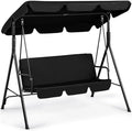 Black 3‑Seat Patio Swing Chair