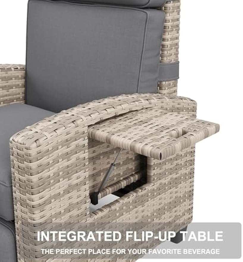 Wicker Adjustable Patio Recliner Chair
