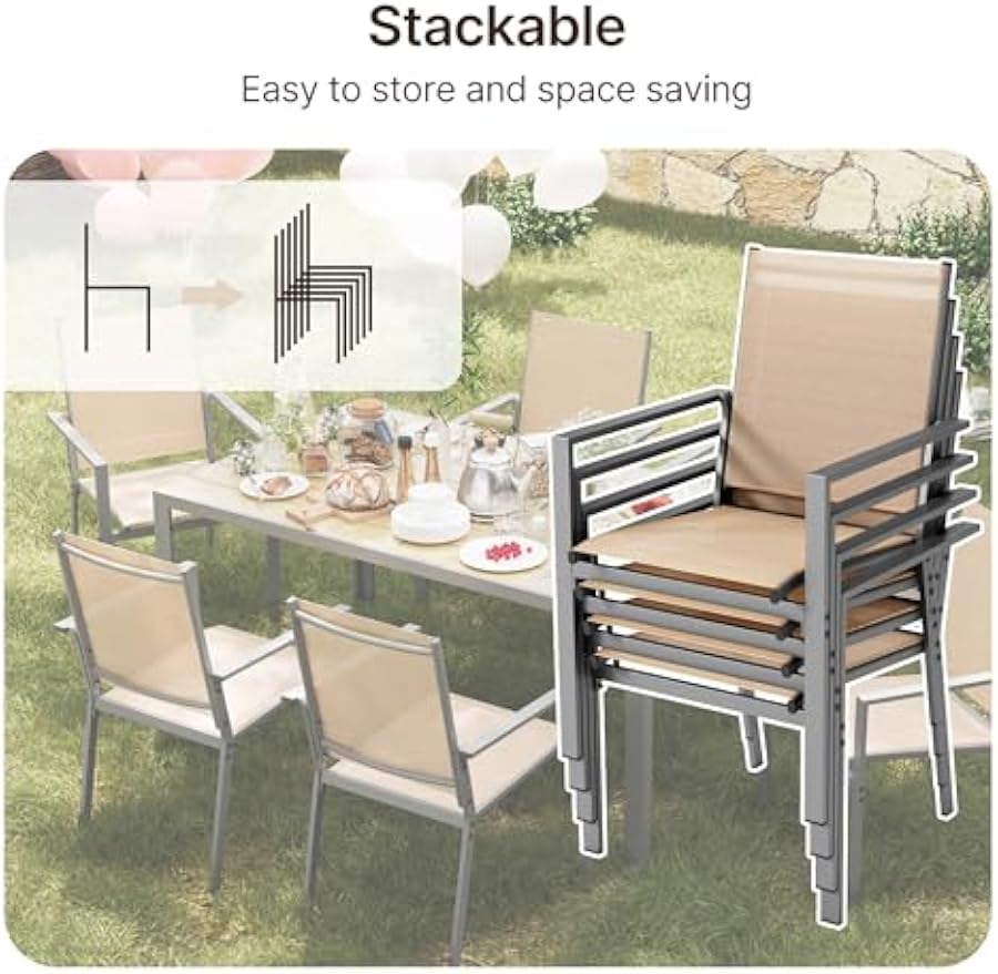 Brown 7‑Piece Patio Dining Set for 6