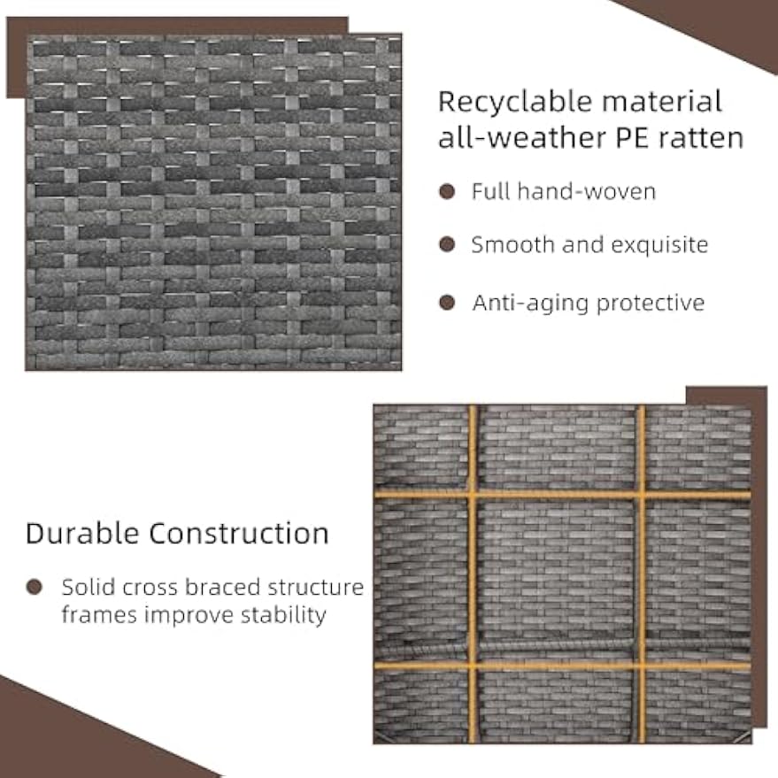 Beige 4‑Piece Wicker Patio Set