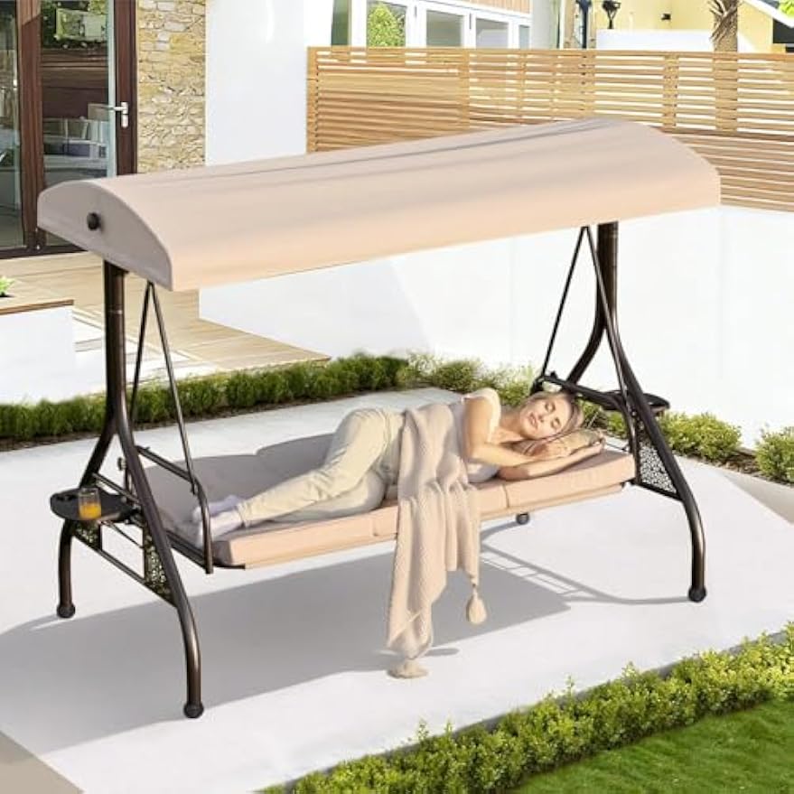 3‑Seat Convertible Patio Swing