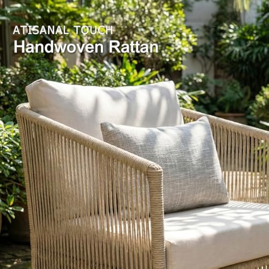 4‑Piece Wicker Patio Conversation Set
