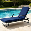 Navy Blue Outdoor Chaise Lounge Cushion