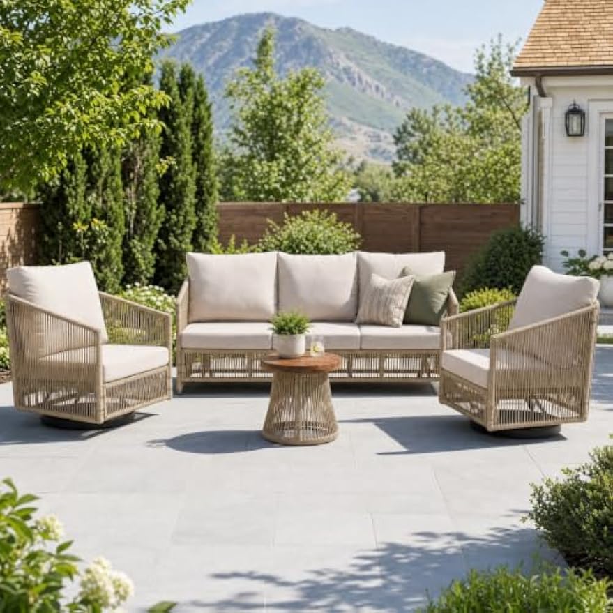 4‑Piece Wicker Patio Conversation Set