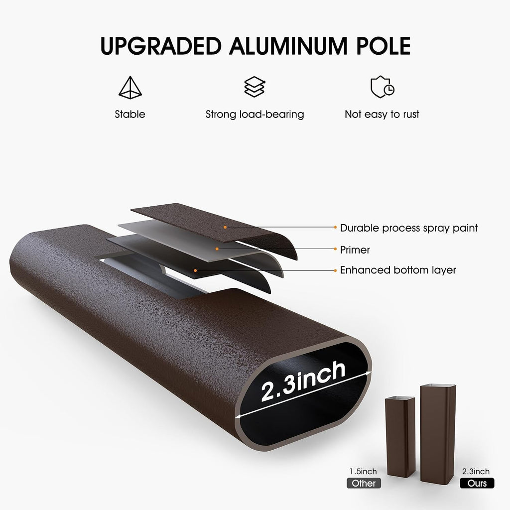 Bronze Aluminum Frame Patio Porch Swing