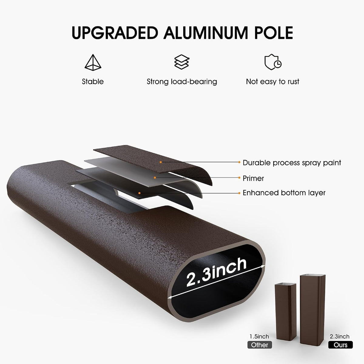 Bronze Aluminum Frame Patio Porch Swing