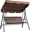 Dark Brown 3‑Seat Patio Swing Chair