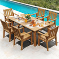 Teak 7‑Piece HIPS Patio Dining Set for 6