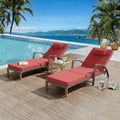 2‑Pack Rattan Patio Chaise Lounge Set