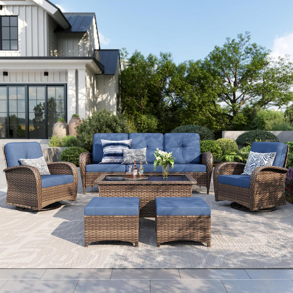 6‑Piece Wicker Patio Conversation Set