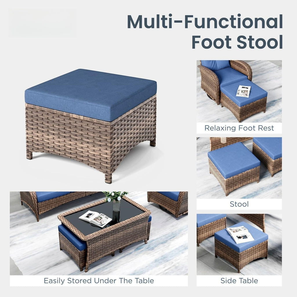 6‑Piece Wicker Patio Conversation Set