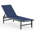 Navy Blue Aluminum Patio Chaise Lounge